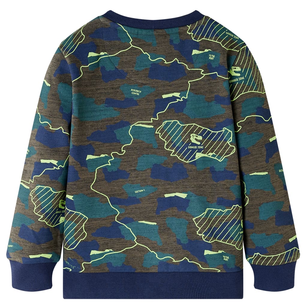 Bluza dziecięca, ciemne khaki melanż, 128
