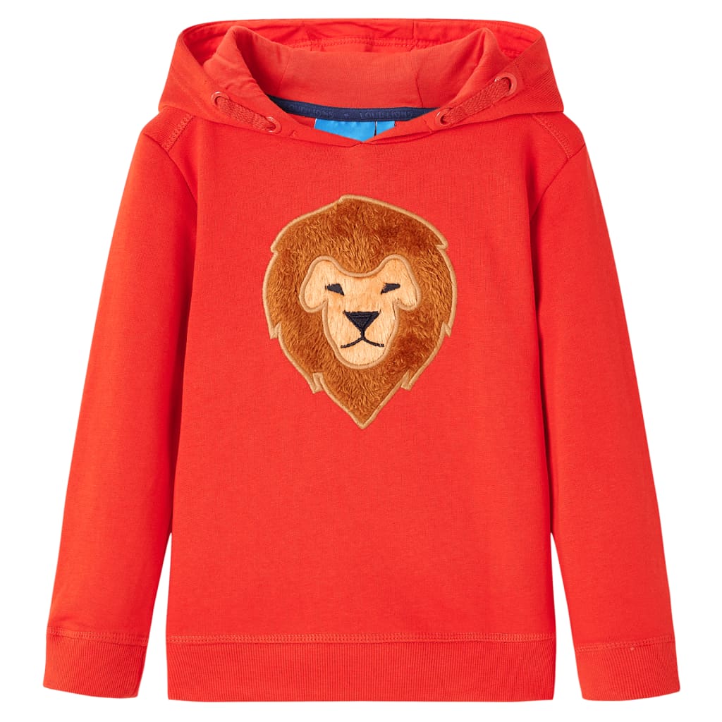 Bluza dziecięca z kapturem, czerwona, 104