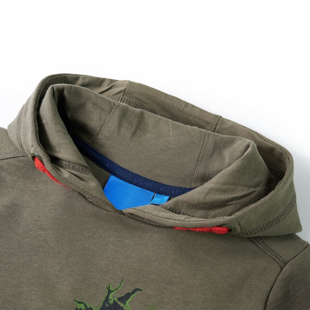 Bluza dziecięca z kapturem, khaki, 116