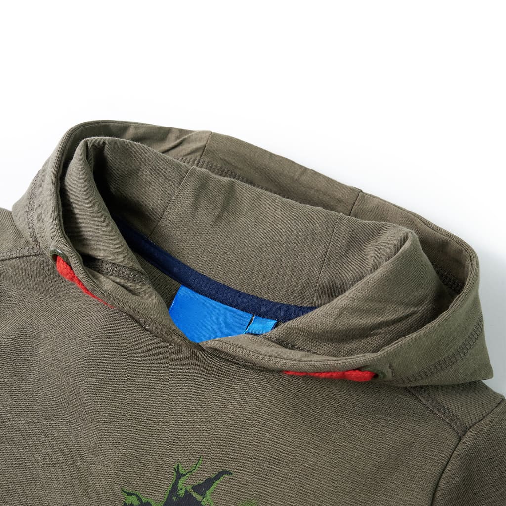 Bluza dziecięca z kapturem, khaki, 128