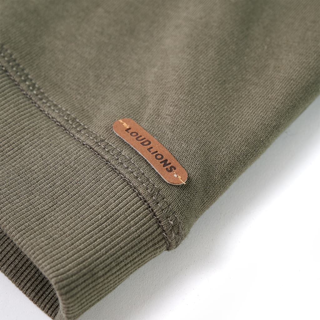 Bluza dziecięca z kapturem, khaki, 128
