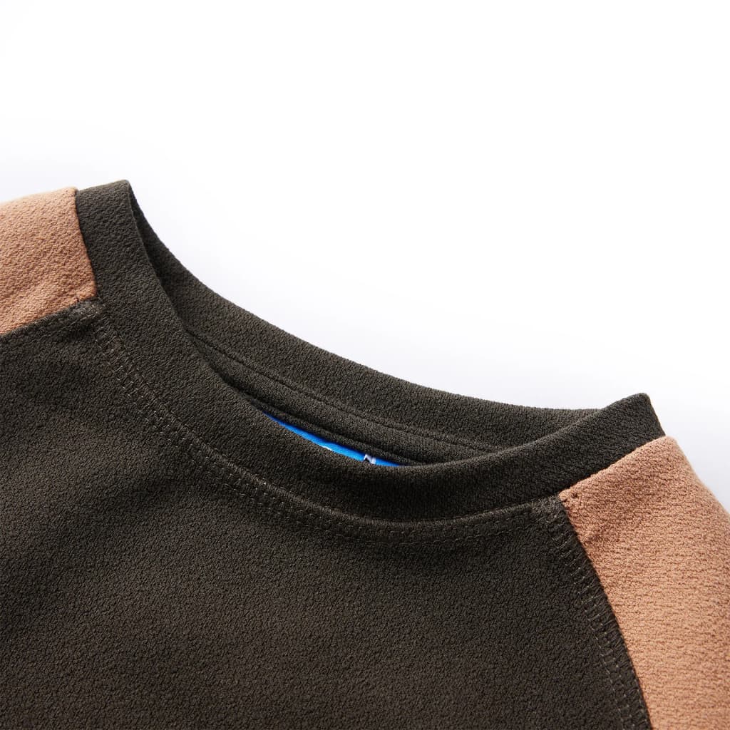 Bluza dziecięca, kolor ciemne khaki i camelowy, 140