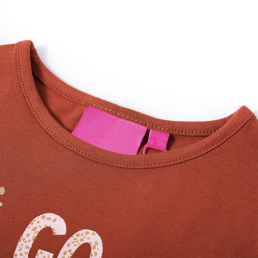 Koszulka dziecięca z długimi rękawami, koniakowa, 116