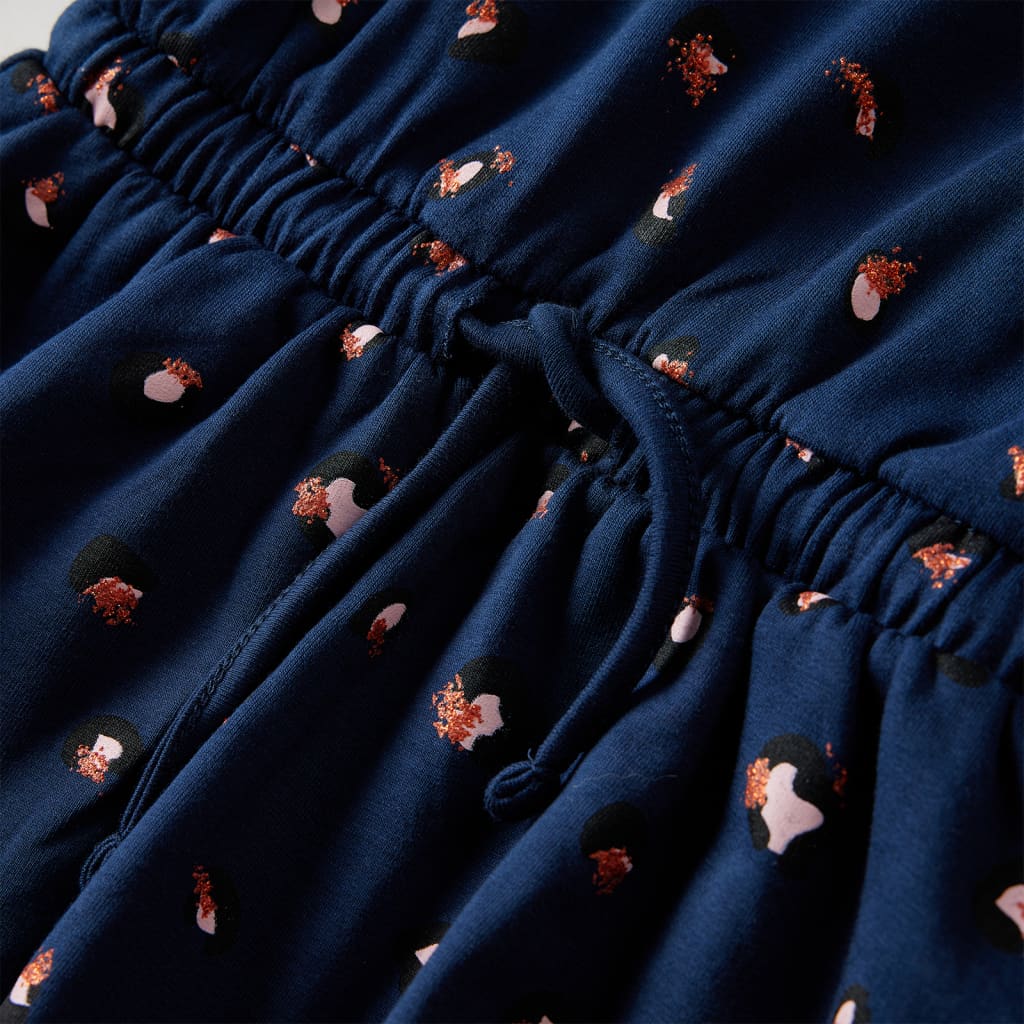Sukienka dziecięca z długimi rękawami, granatowa, 128