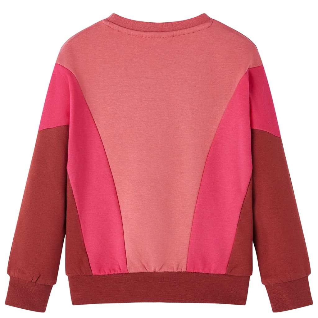 Bluza dziecięca w bloki kolorów, róż i henna, 104