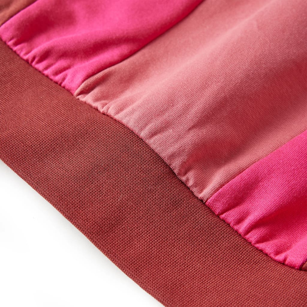 Bluza dziecięca w bloki kolorów, róż i henna, 104