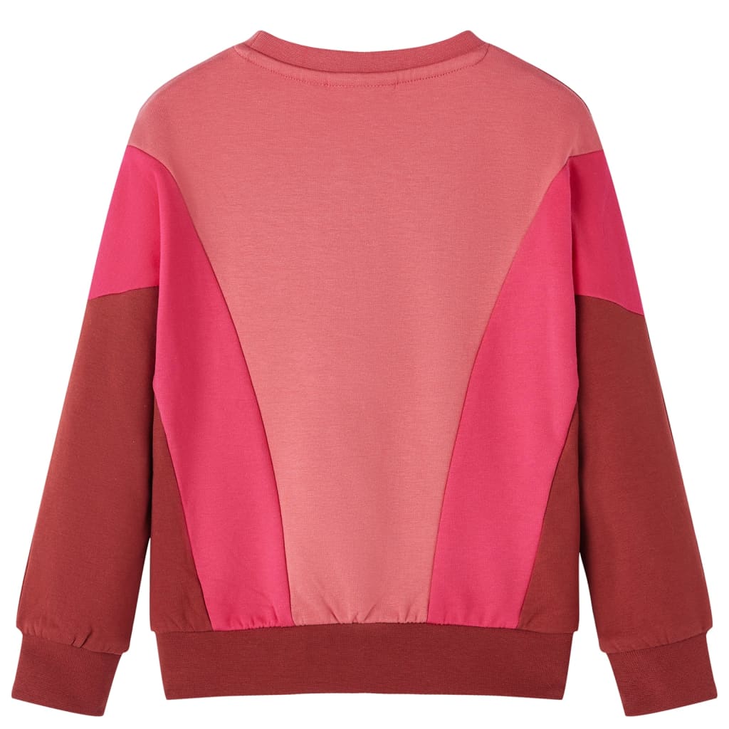 Bluza dziecięca w bloki kolorów, róż i henna, 116