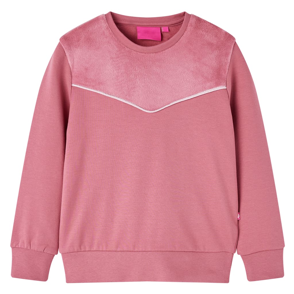 Bluza dziecięca, z aksamitną wstawką, malinowa, 128