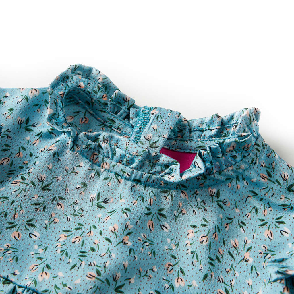 Sukienka dziecięca z długimi rękawami, niebieska, 116