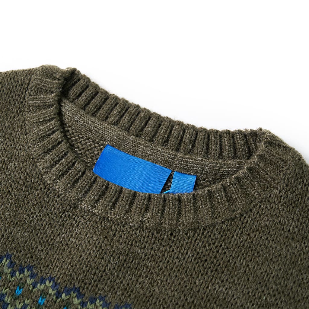 Sweter dziecięcy z dzianiny, khaki, 116