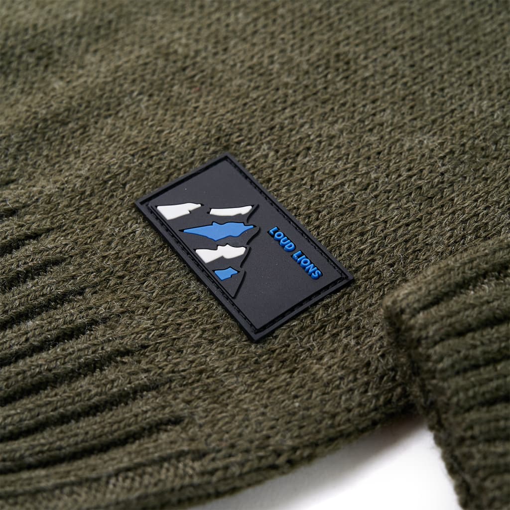 Sweter dziecięcy z dzianiny, khaki, 116