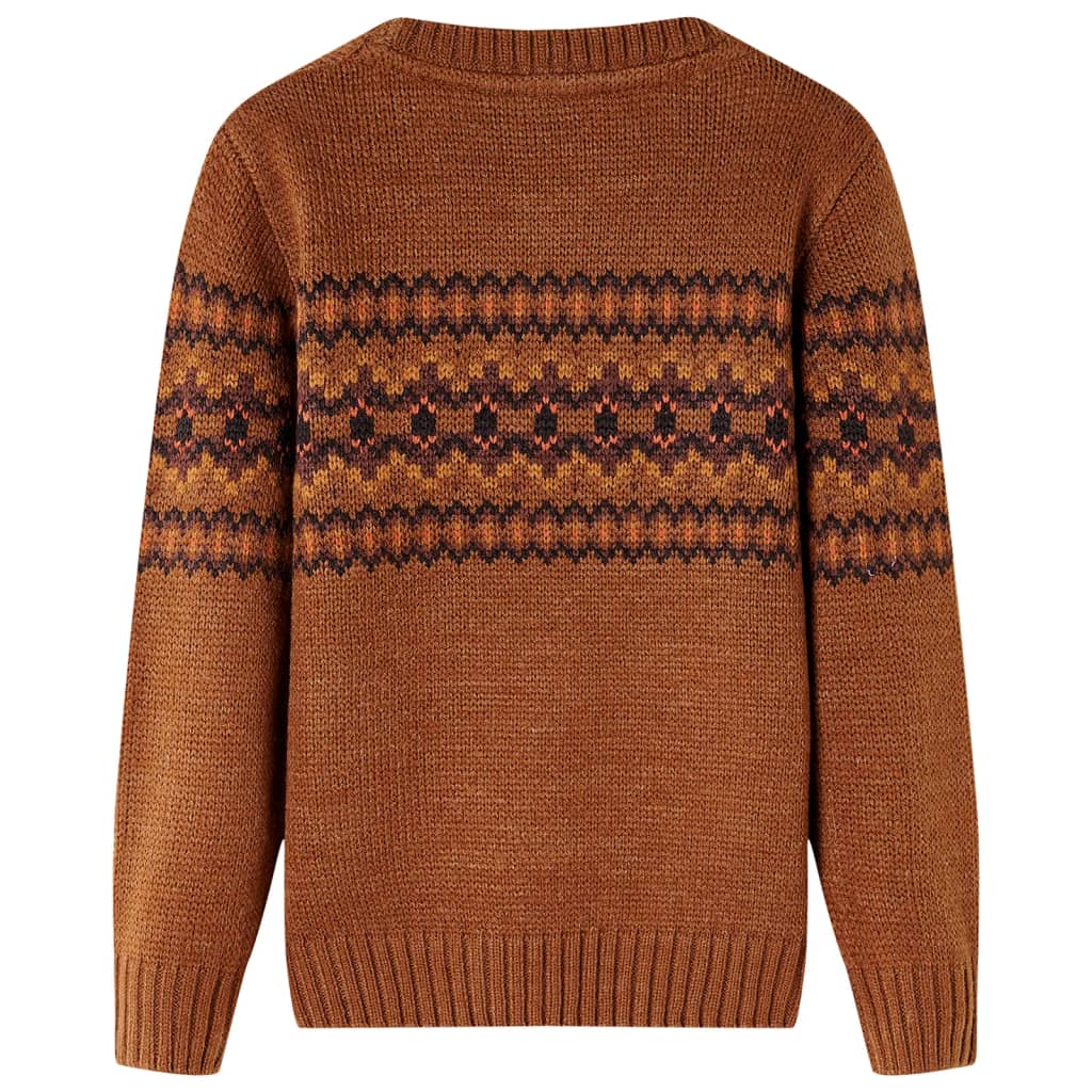 Sweter dziecięcy z dzianiny, koniakowy, 92