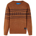 Sweter dziecięcy z dzianiny, koniakowy, 116