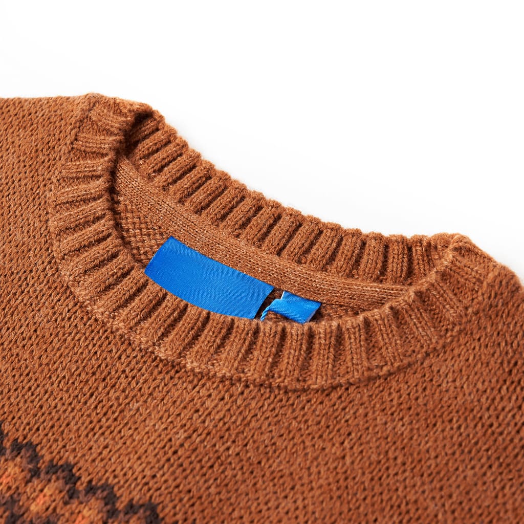 Sweter dziecięcy z dzianiny, koniakowy, 116