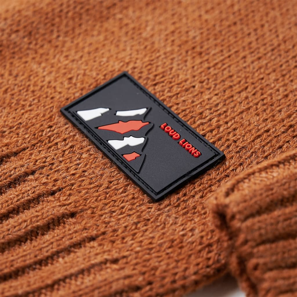 Sweter dziecięcy z dzianiny, koniakowy, 116