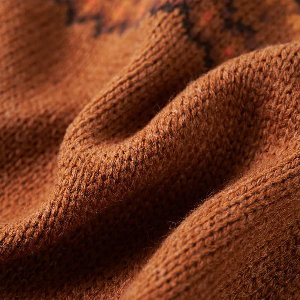 Sweter dziecięcy z dzianiny, koniakowy, 116
