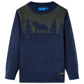 Sweter dziecięcy z dzianiny, granatowy, 92