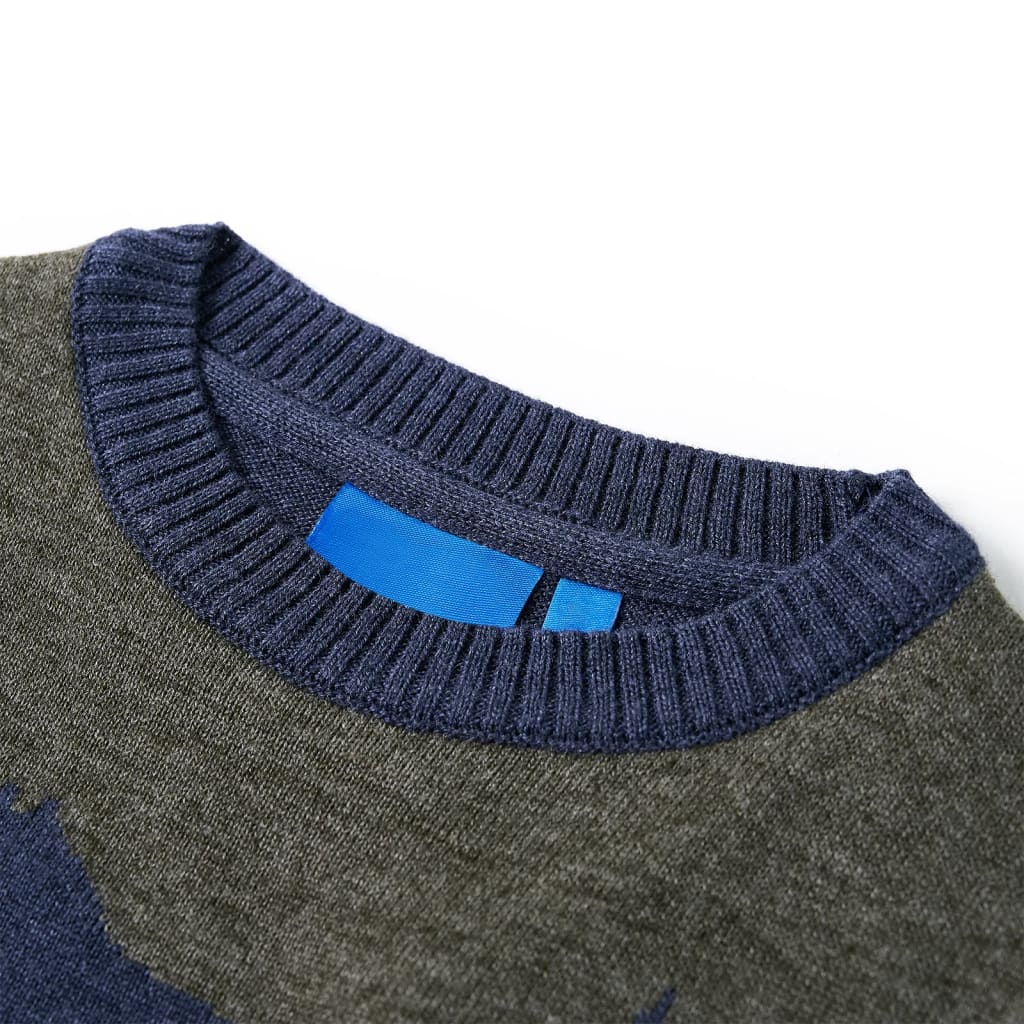 Sweter dziecięcy z dzianiny, granatowy, 104