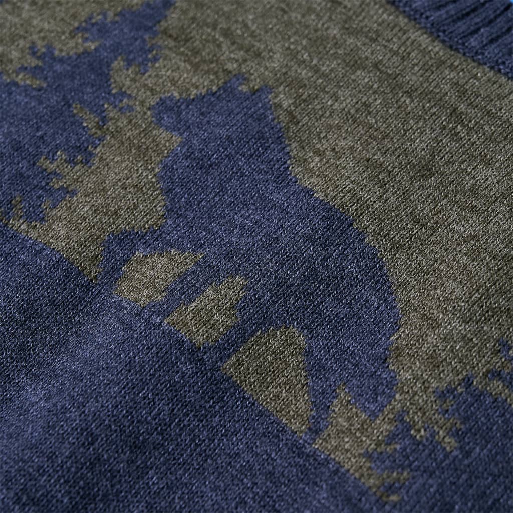 Sweter dziecięcy z dzianiny, granatowy, 104