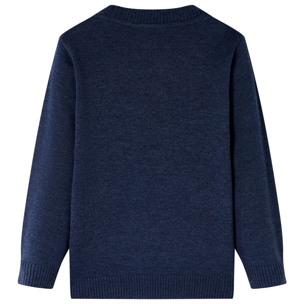Sweter dziecięcy z dzianiny, granatowy, 116