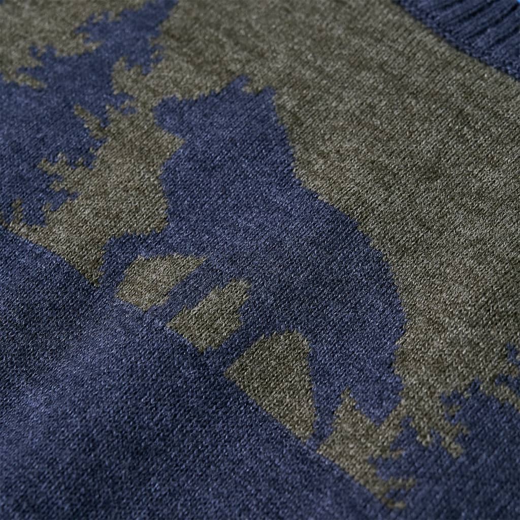 Sweter dziecięcy z dzianiny, granatowy, 116