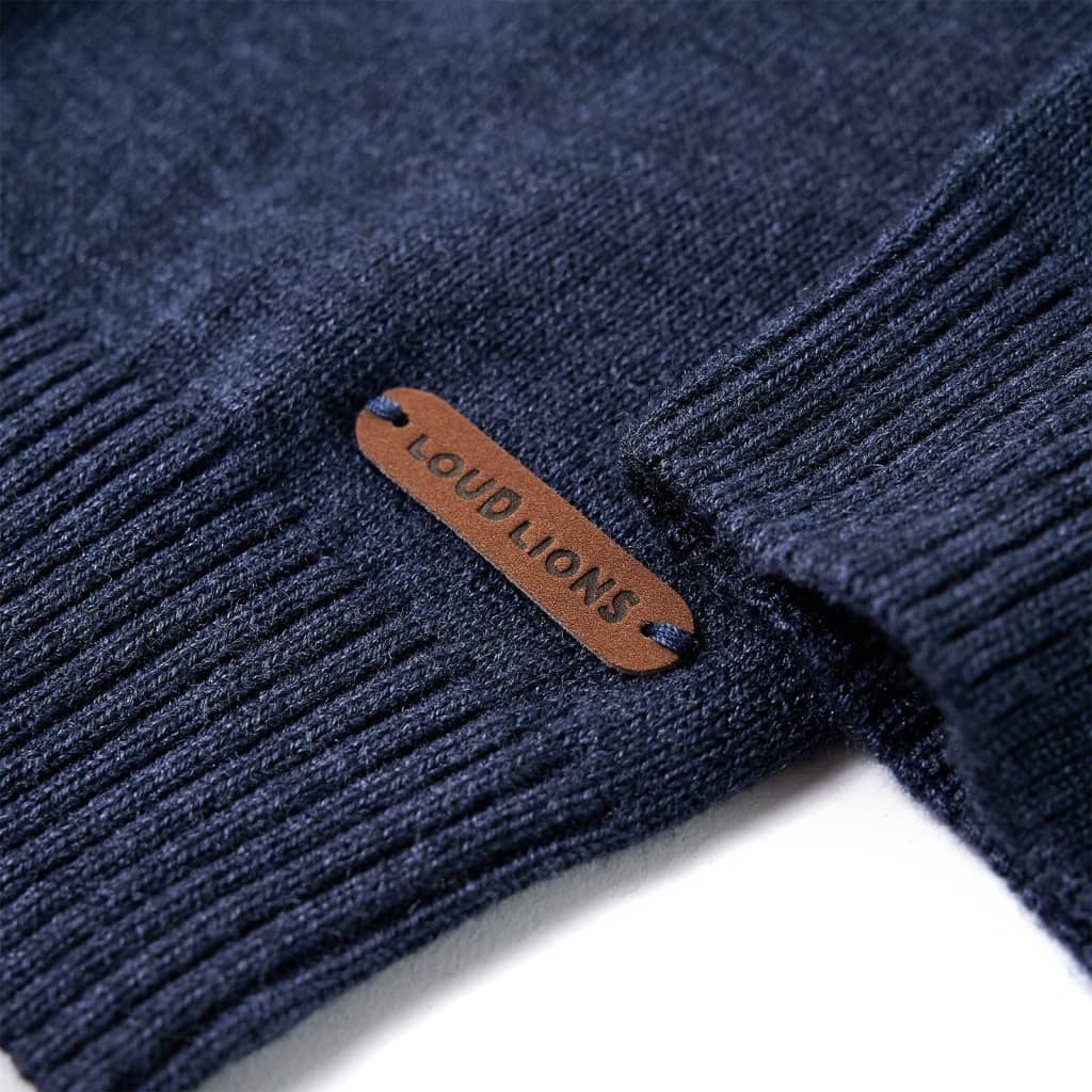 Sweter dziecięcy z dzianiny, granatowy, 116