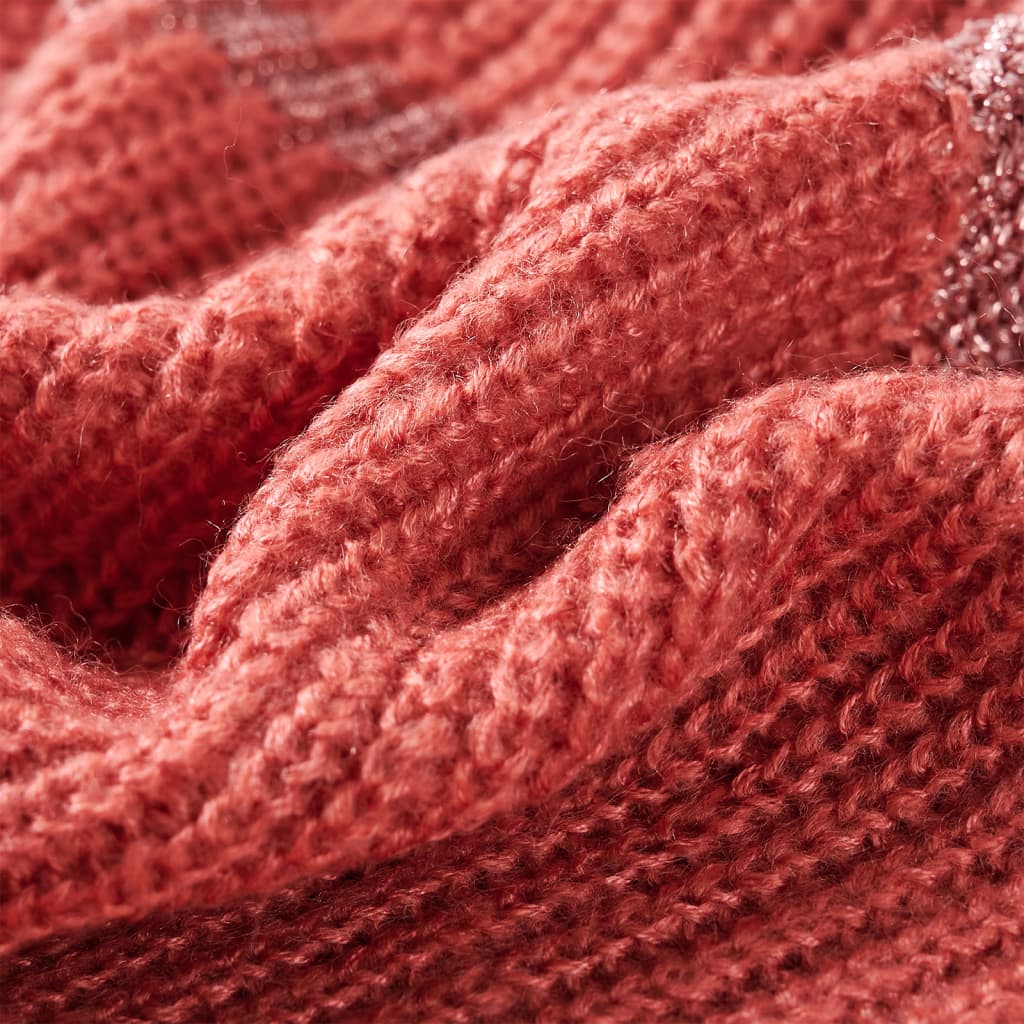 Sweter dziecięcy z dzianiny, średni róż, 128
