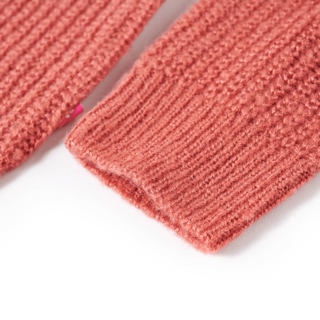 Sweter dziecięcy z dzianiny, średni róż, 140