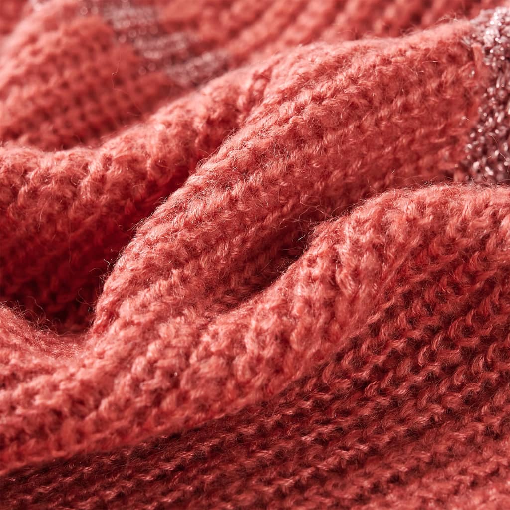 Sweter dziecięcy z dzianiny, średni róż, 140