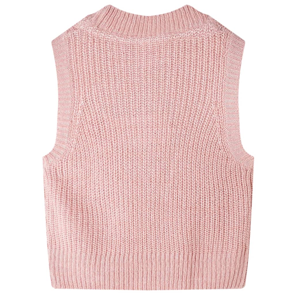Kamizelka dziecięca z dzianiny, pastelowy róż, 128