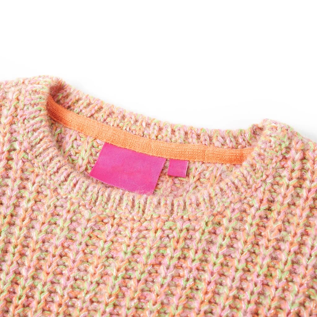 Sweter dziecięcy z dzianiny, pastelowy róż, 92