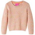 Sweter dziecięcy z dzianiny, pastelowy róż, 104