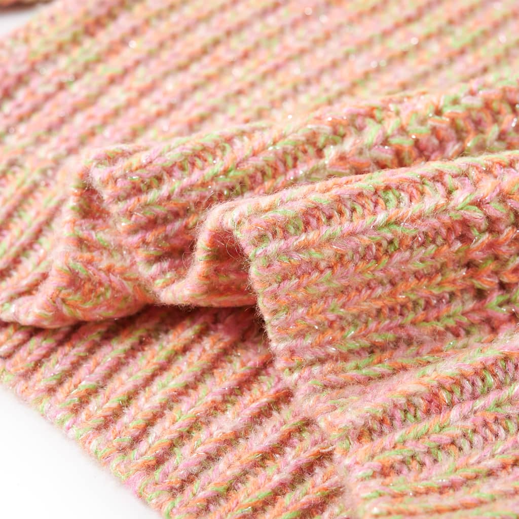 Sweter dziecięcy z dzianiny, pastelowy róż, 128