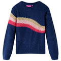 Sweter dziecięcy z dzianiny, granatowy, 104