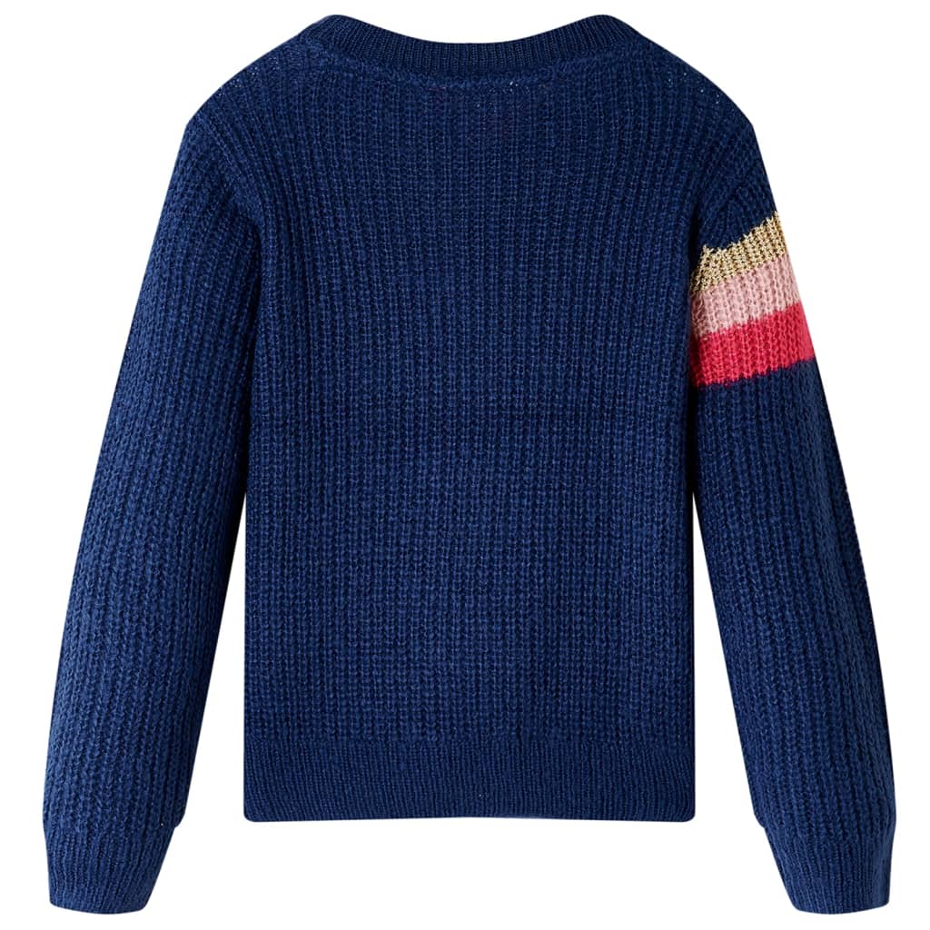Sweter dziecięcy z dzianiny, granatowy, 104