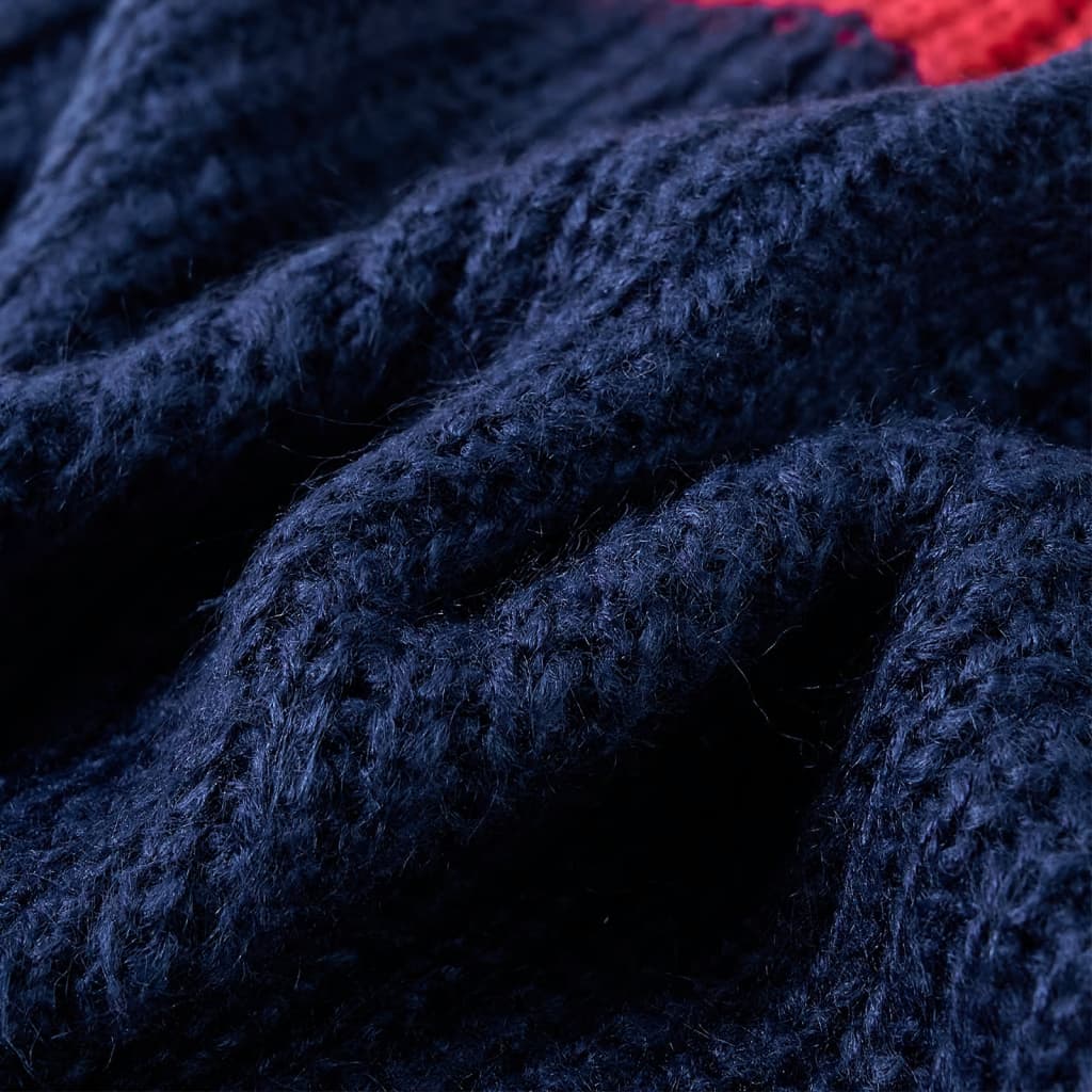 Sweter dziecięcy z dzianiny, granatowy, 104