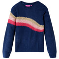 Sweter dziecięcy z dzianiny, granatowy, 140
