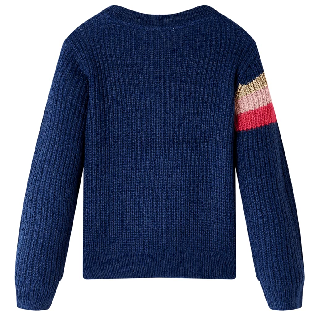 Sweter dziecięcy z dzianiny, granatowy, 140