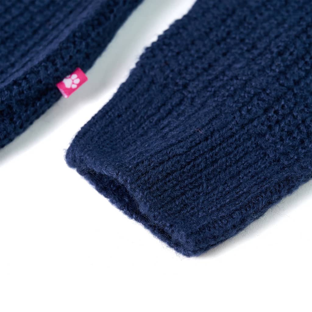 Sweter dziecięcy z dzianiny, granatowy, 140