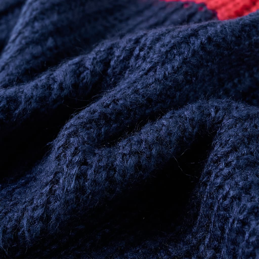 Sweter dziecięcy z dzianiny, granatowy, 140