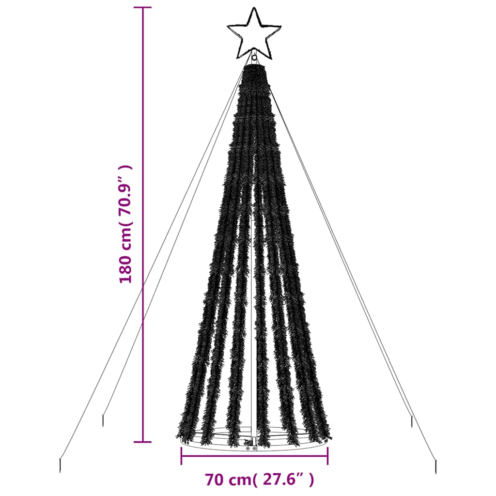 vidaXL Choinka LED 275 diod LED Kolorowa 180 cm