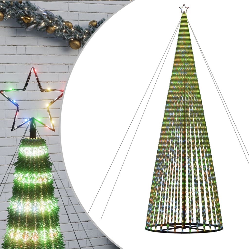 vidaXL Choinka LED 1544 diody LED Kolorowa 500 cm