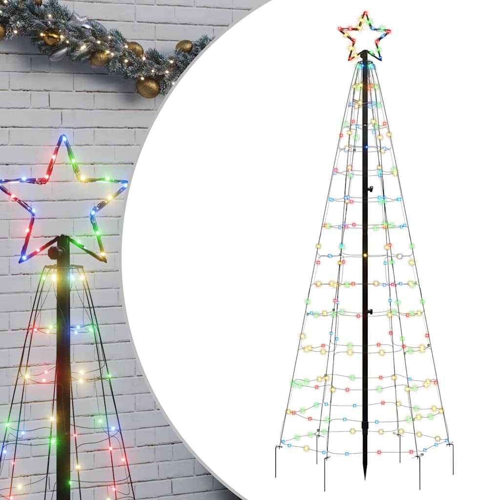 vidaXL Choinka świąteczna LED z kolcami 220 diod LED kolorowa 180 cm