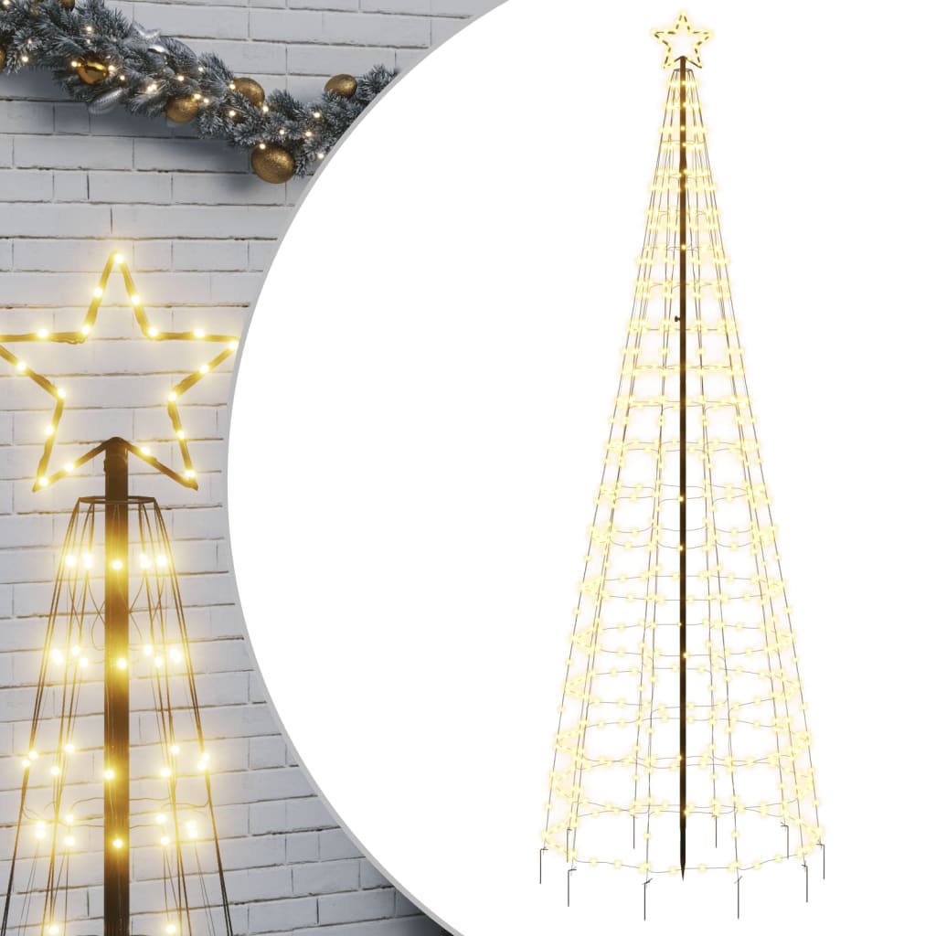 vidaXL Choinka świąteczna LED z kolcami 570 diod LED Ciepła biel 300cm