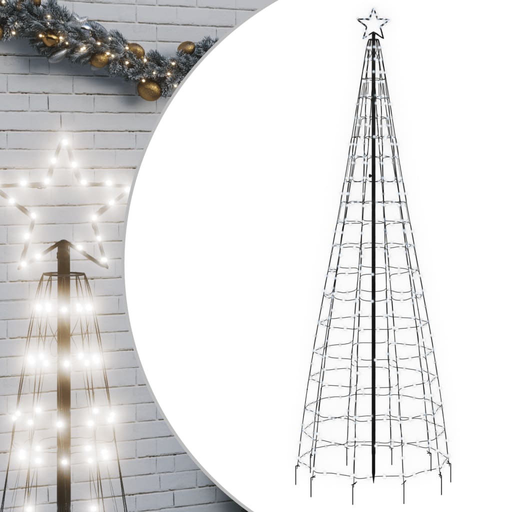 vidaXL Choinka świąteczna LED z kolcami 570 diod LED Zimna biel 300 cm