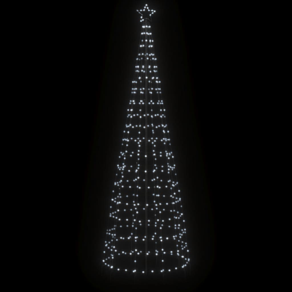 vidaXL Choinka świąteczna LED z kolcami 570 diod LED Zimna biel 300 cm