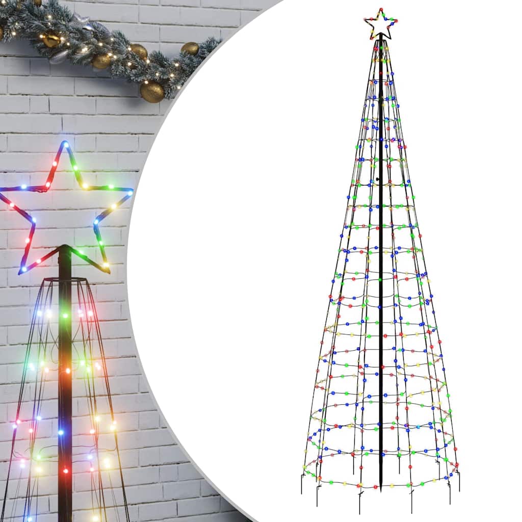 vidaXL Choinka świąteczna LED z kolcami 570 diod LED kolorowa 300 cm
