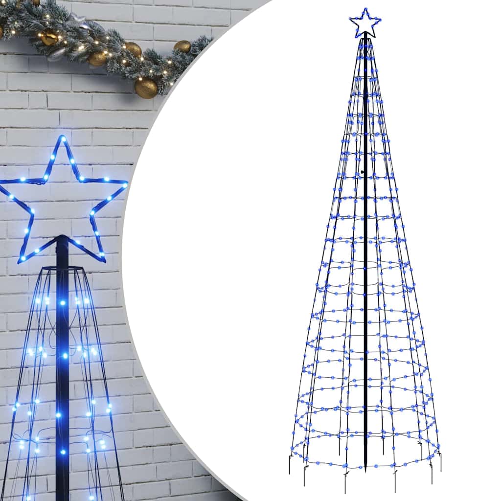 vidaXL Choinka świąteczna LED z kolcami 570 diod LED niebieska 300 cm
