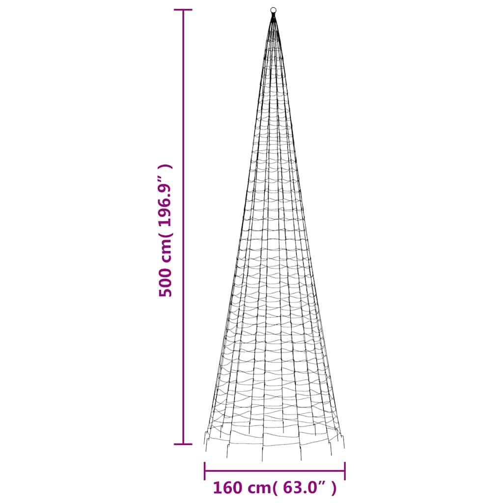 vidaXL Choinka LED 1534 LEDs Ciepła biel 500 cm