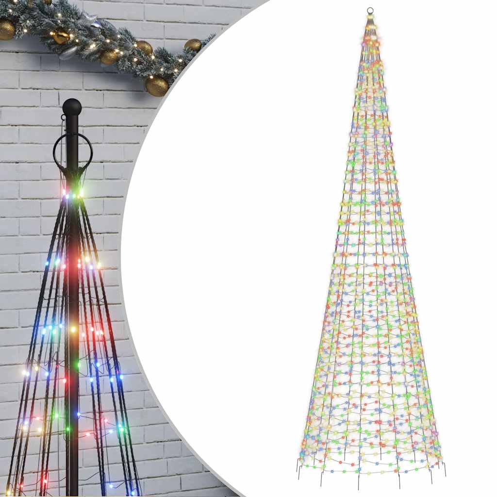 vidaXL Choinka LED 1534 diody LED Kolorowa 500 cm